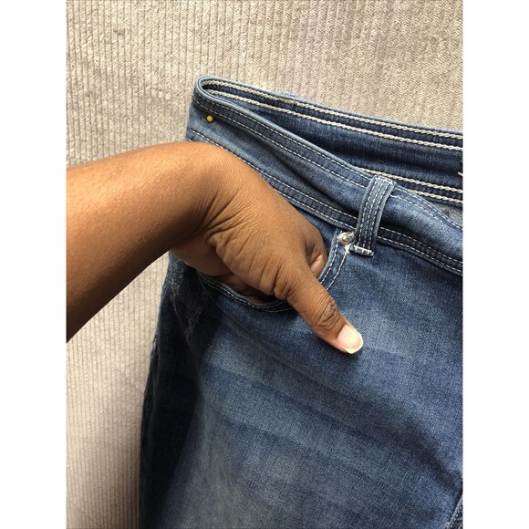 Inc Womens Denim Jeans Size 16 Straight Leg Regular Fit Distressed - Picture 8 of 16